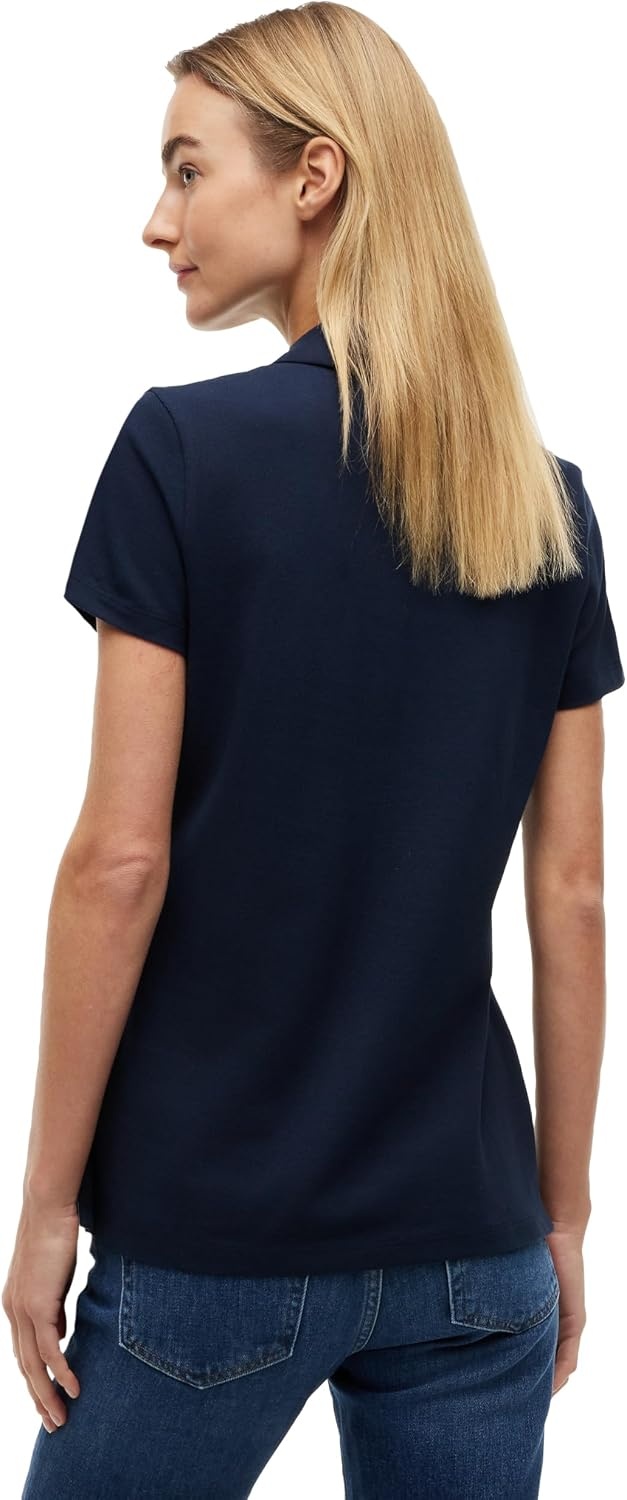 image:imageTommy Hilfiger Womens Cotton Pique Short Sleeve Polo Shirt in Classic Fit with StretchDark Night Navy