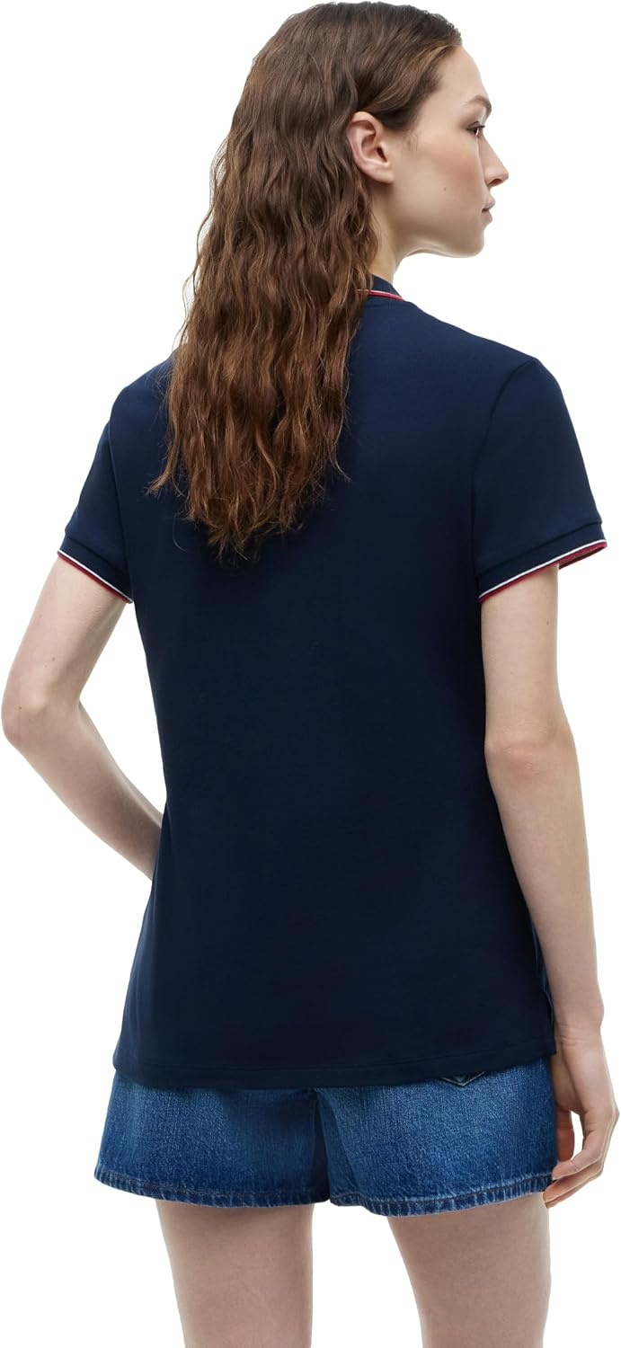image:imageTommy Hilfiger Womens Cotton Pique Short Sleeve Polo Shirt in Classic Fit with StretchDark Night NavyRwb