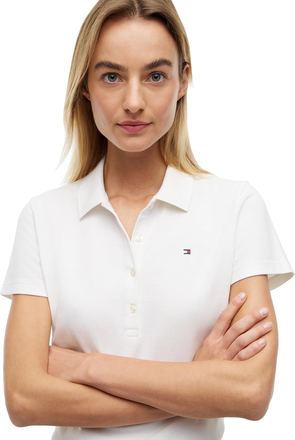 image:imageTommy Hilfiger Womens Cotton Pique Short Sleeve Polo Shirt in Classic Fit with StretchEcru
