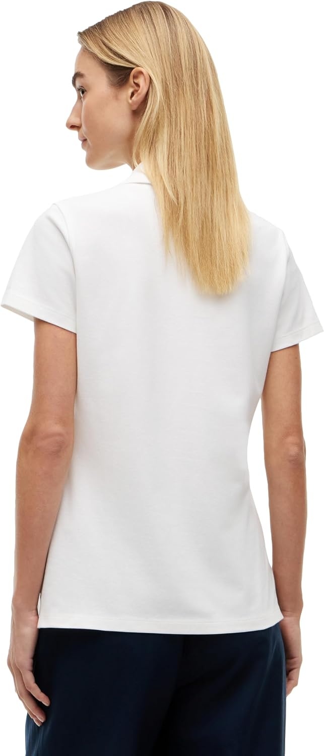 image:imageTommy Hilfiger Womens Cotton Pique Short Sleeve Polo Shirt in Classic Fit with StretchEcru