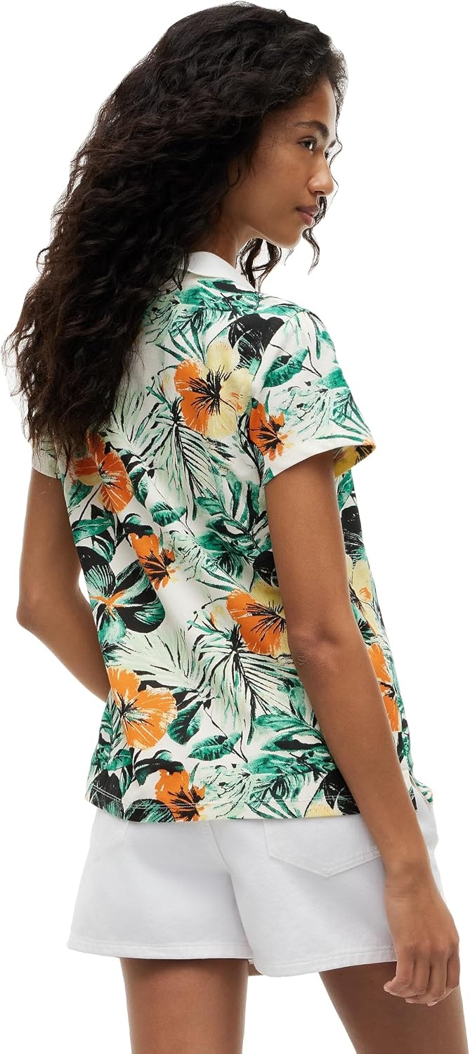 image:imageTommy Hilfiger Womens Cotton Pique Short Sleeve Polo Shirt in Classic Fit with StretchSummer Floral Calico