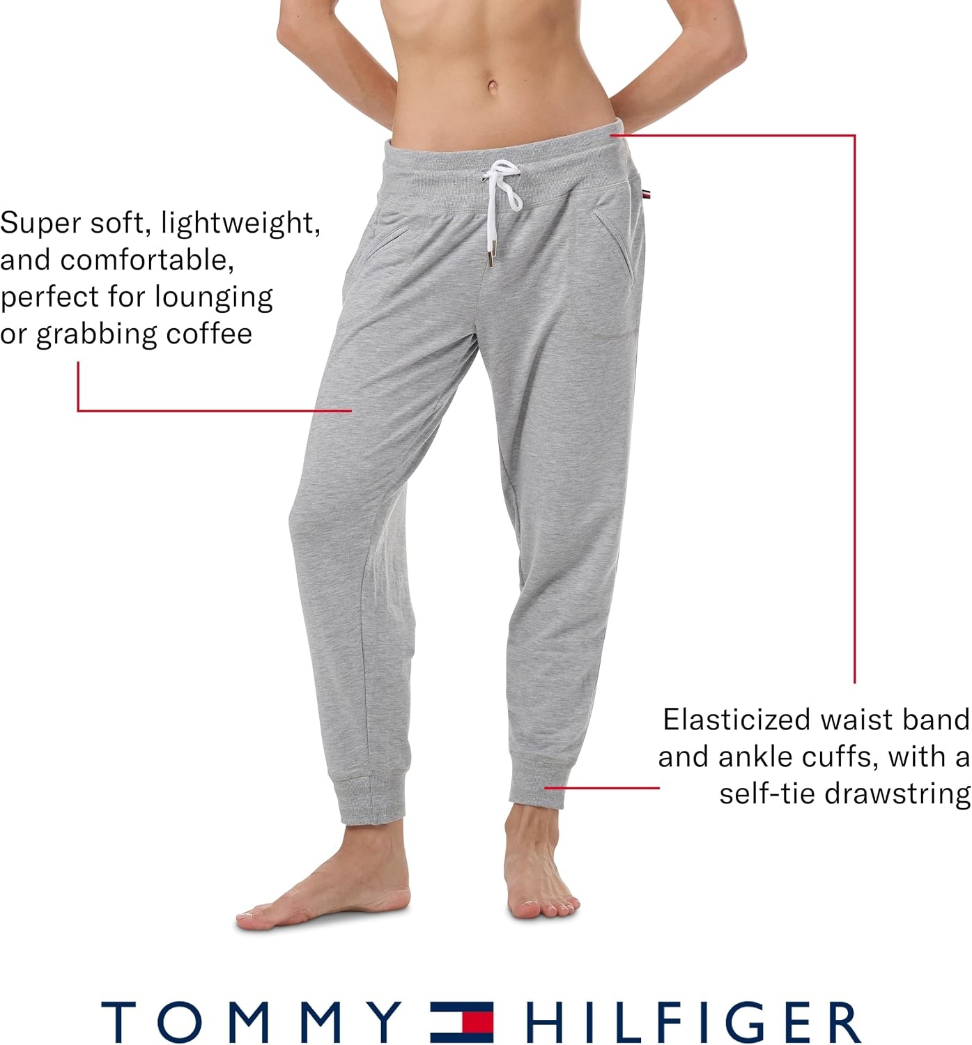 image:imageTommy Hilfiger Adaptive Womens Lounge JoggersHeather Grey