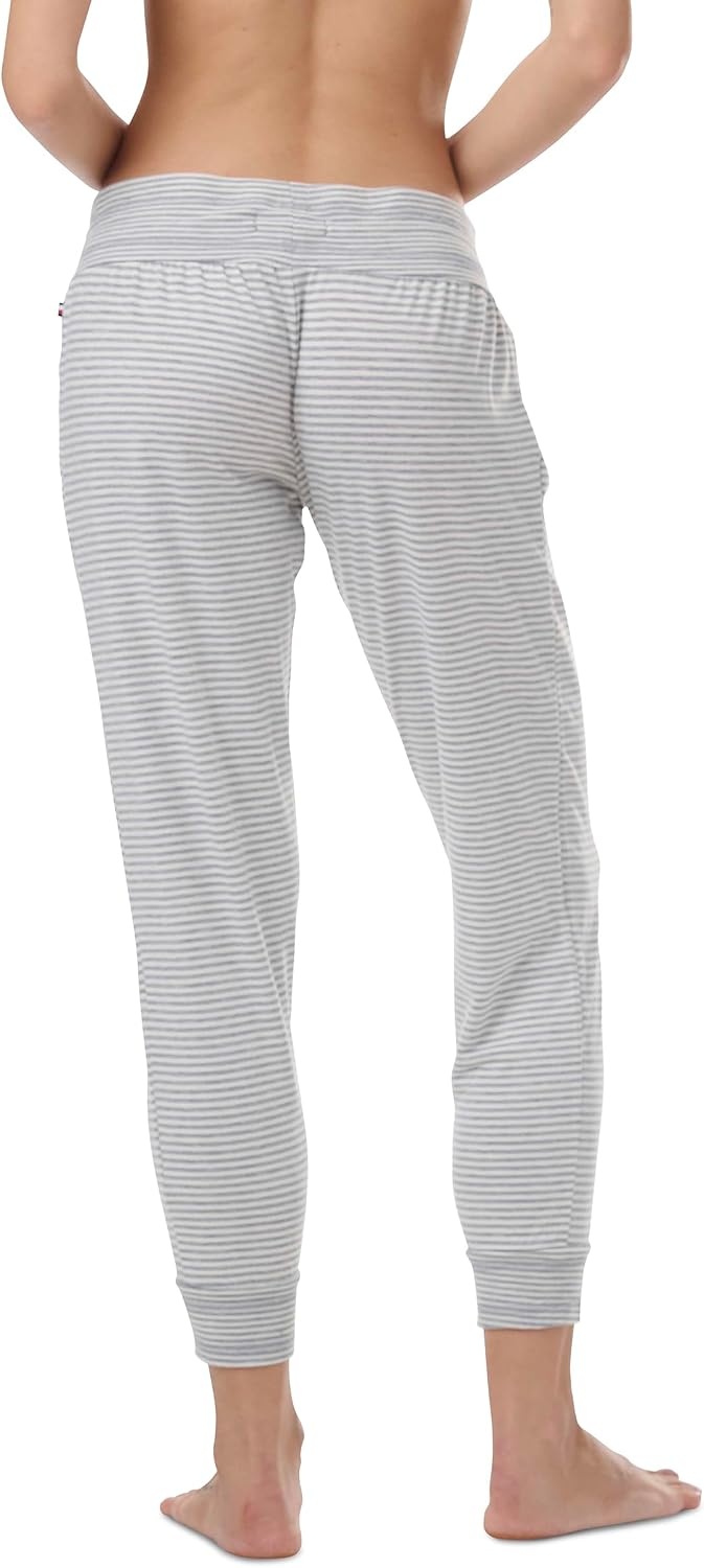 image:imageTommy Hilfiger Adaptive Womens Lounge JoggersHeather GreyEgret Stripe