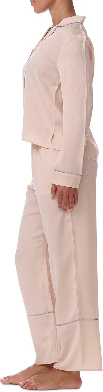 image:imageTommy Hilfiger Womens Notch Top amp Long Pant 2 Piece Pajama SetBarely There
