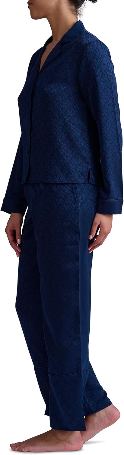image:imageTommy Hilfiger Womens Notch Top amp Long Pant 2 Piece Pajama SetSky Captain