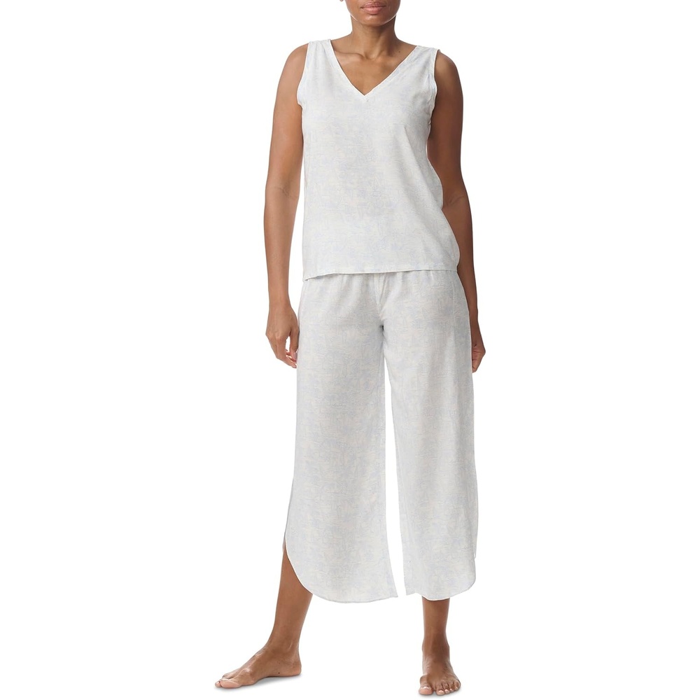 image:imageTommy Hilfiger Womens Tank Top and Crop Pant Bottom 2piece Pajama SetBeach ToileCloud Dancer