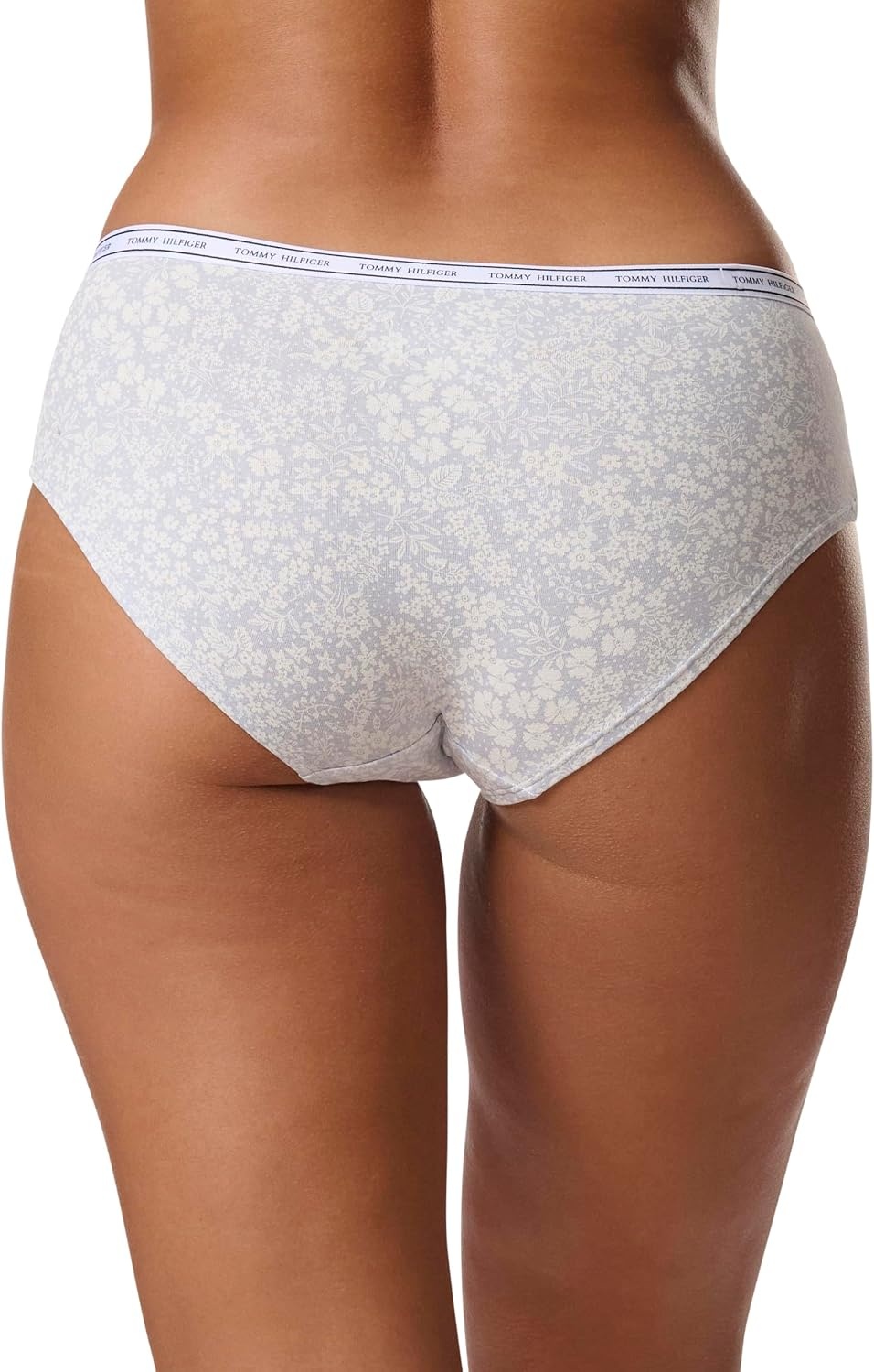 image:imageTommy Hilfiger Adaptive Womens Classic Cotton Logoband Hipster 5 PackSky CaptainLimeHeather GreyWhiteWildflower Ditsy