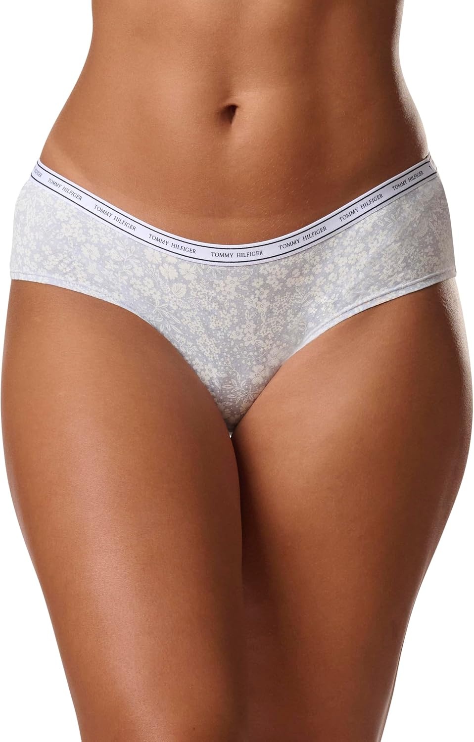 image:imageTommy Hilfiger Adaptive Womens Classic Cotton Logoband Hipster 5 PackSky CaptainLimeHeather GreyWhiteWildflower Ditsy