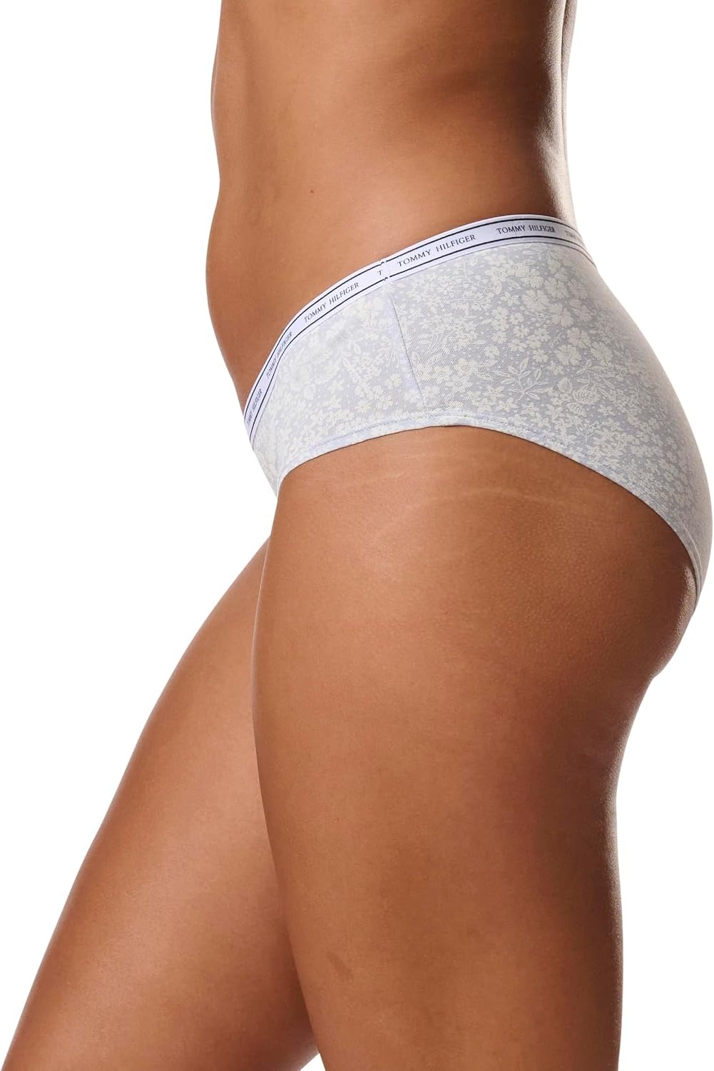 image:imageTommy Hilfiger Adaptive Womens Classic Cotton Logoband Hipster 5 PackSky CaptainLimeHeather GreyWhiteWildflower Ditsy
