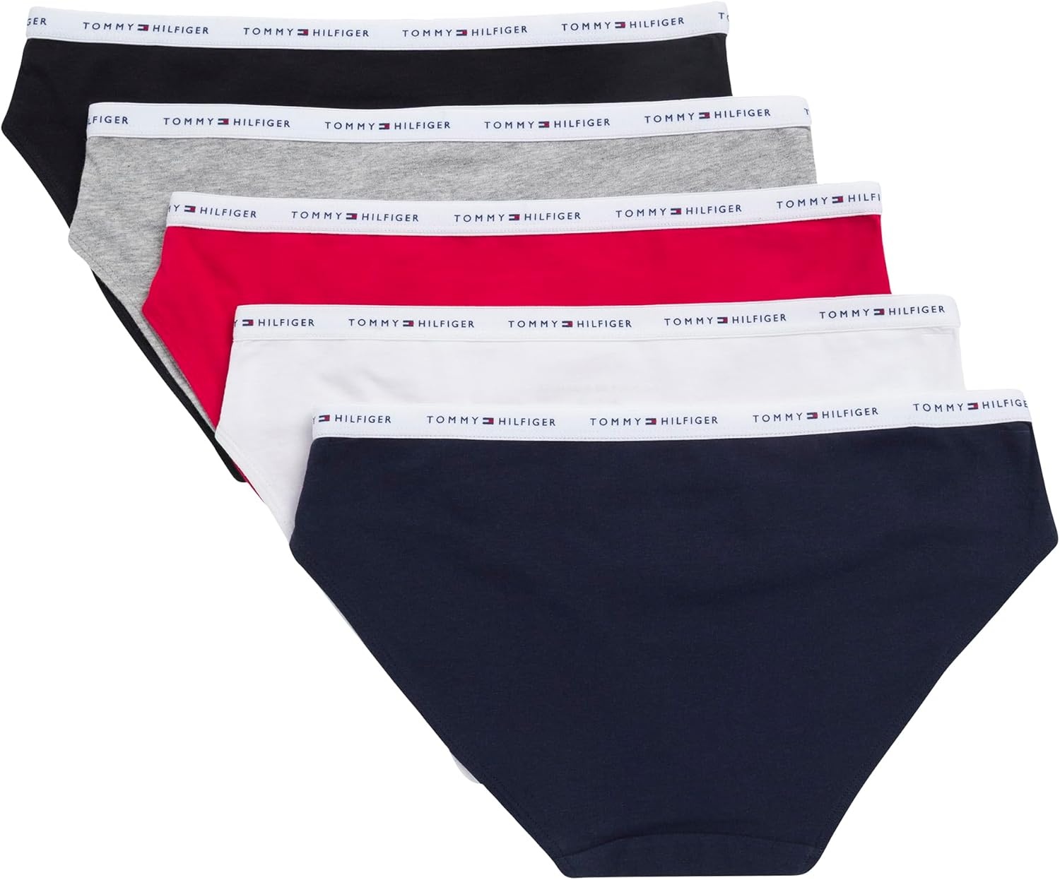 image:imageTommy Hilfiger Womens 5pack Classic Cotton Logo BikiniRedNavyWhiteHeather GreyBlack