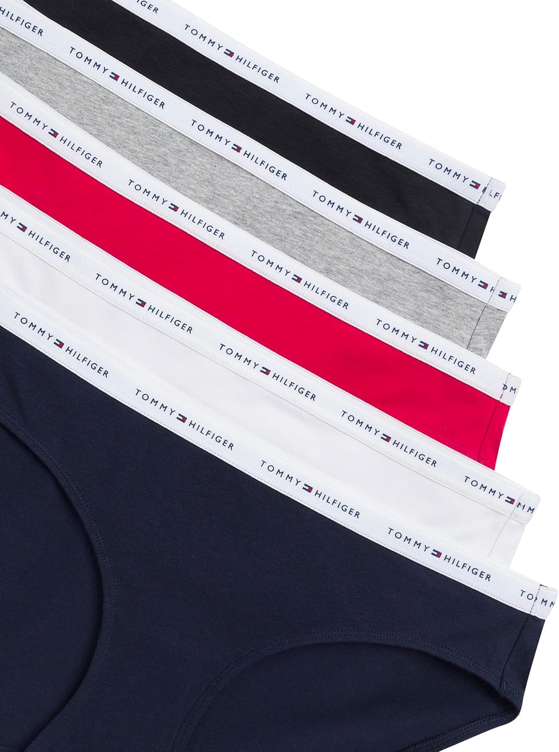 image:imageTommy Hilfiger Womens 5pack Classic Cotton Logo BikiniRedNavyWhiteHeather GreyBlack