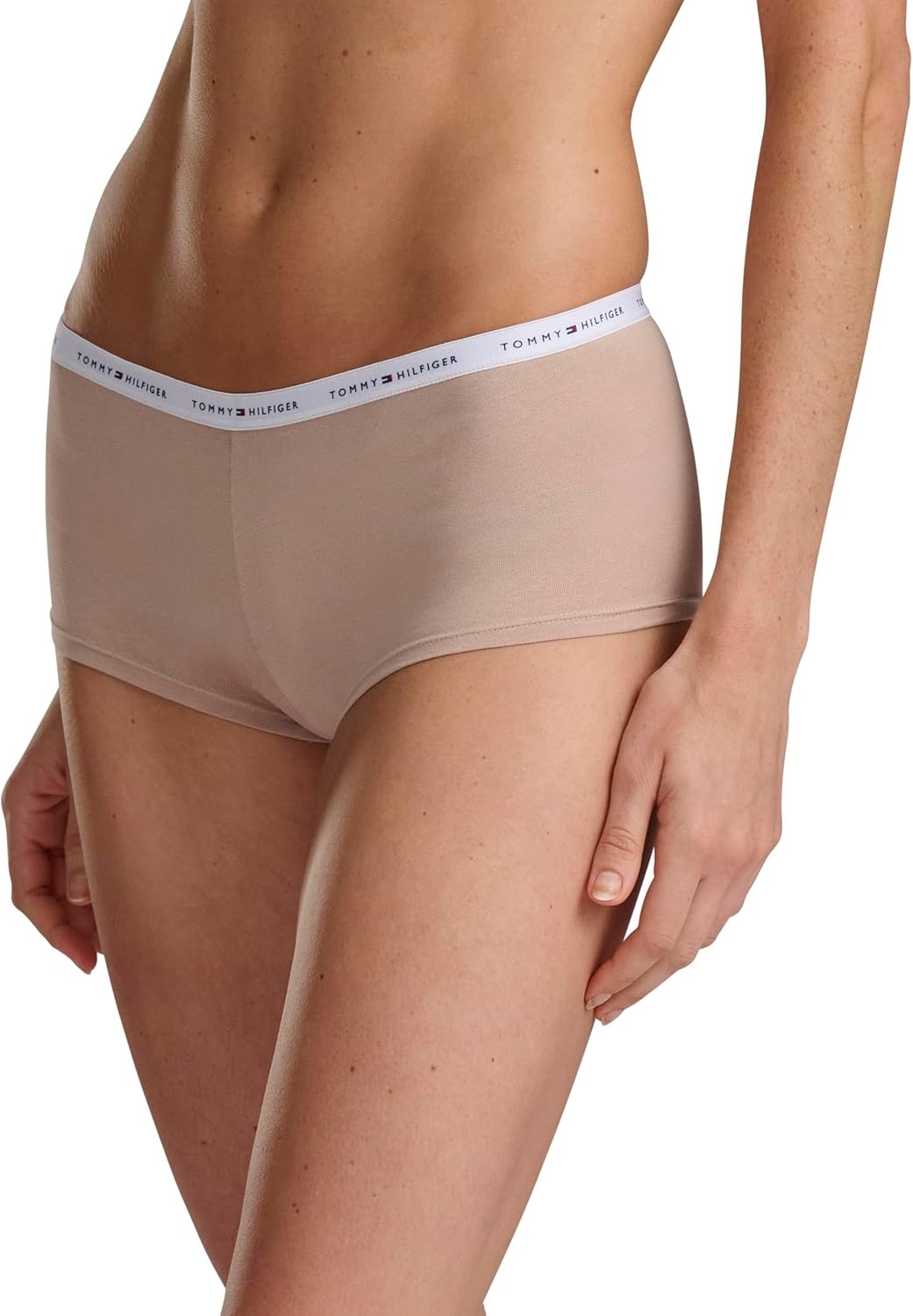 image:imageTommy Hilfiger Womens 5pack Classic Cotton Logo BoyshortHeather GreyBlackBeigeNavyWhite