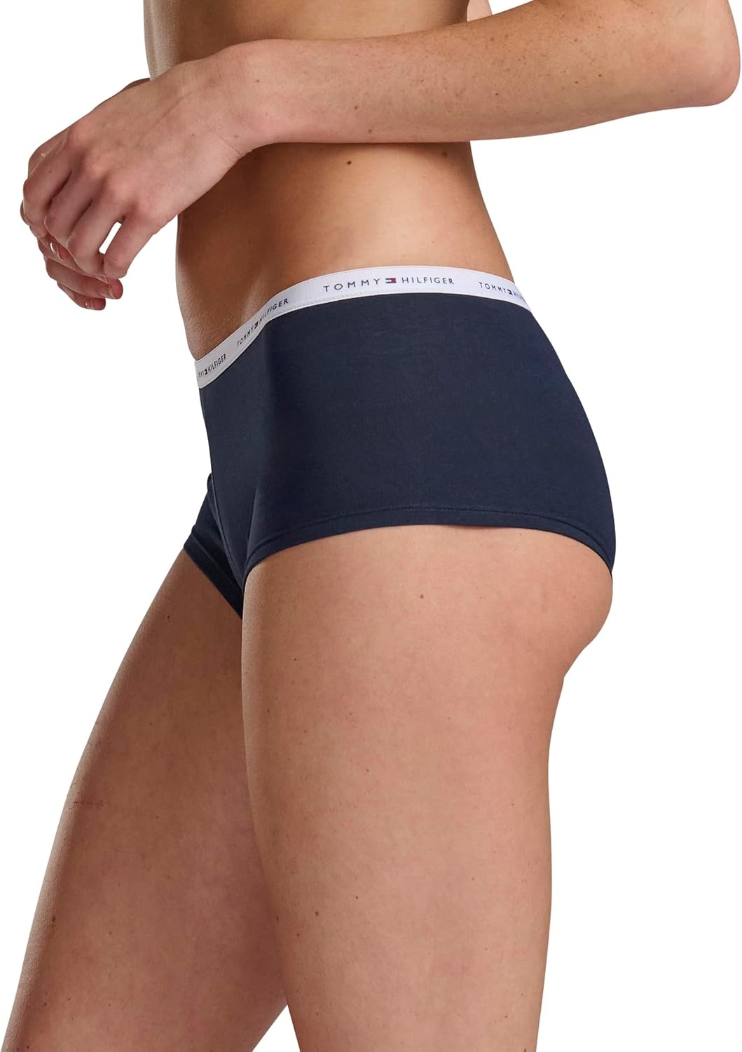 image:imageTommy Hilfiger Womens 5pack Classic Cotton Logo BoyshortRedNavyWhiteHeather GreyBlack