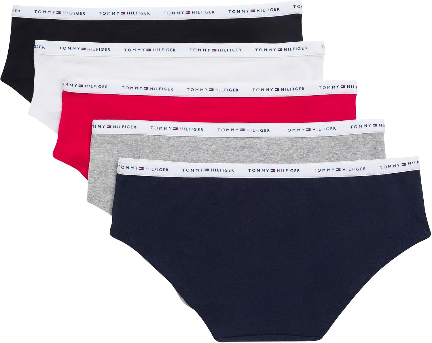 image:imageTommy Hilfiger Womens 5pack Classic Cotton Logo HipsterBlackHeather GreyRedWhiteNavy