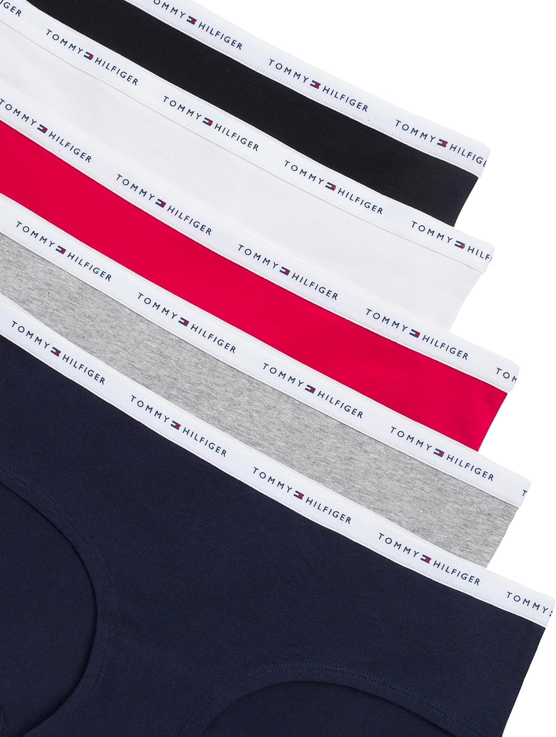 image:imageTommy Hilfiger Womens 5pack Classic Cotton Logo HipsterBlackHeather GreyRedWhiteNavy
