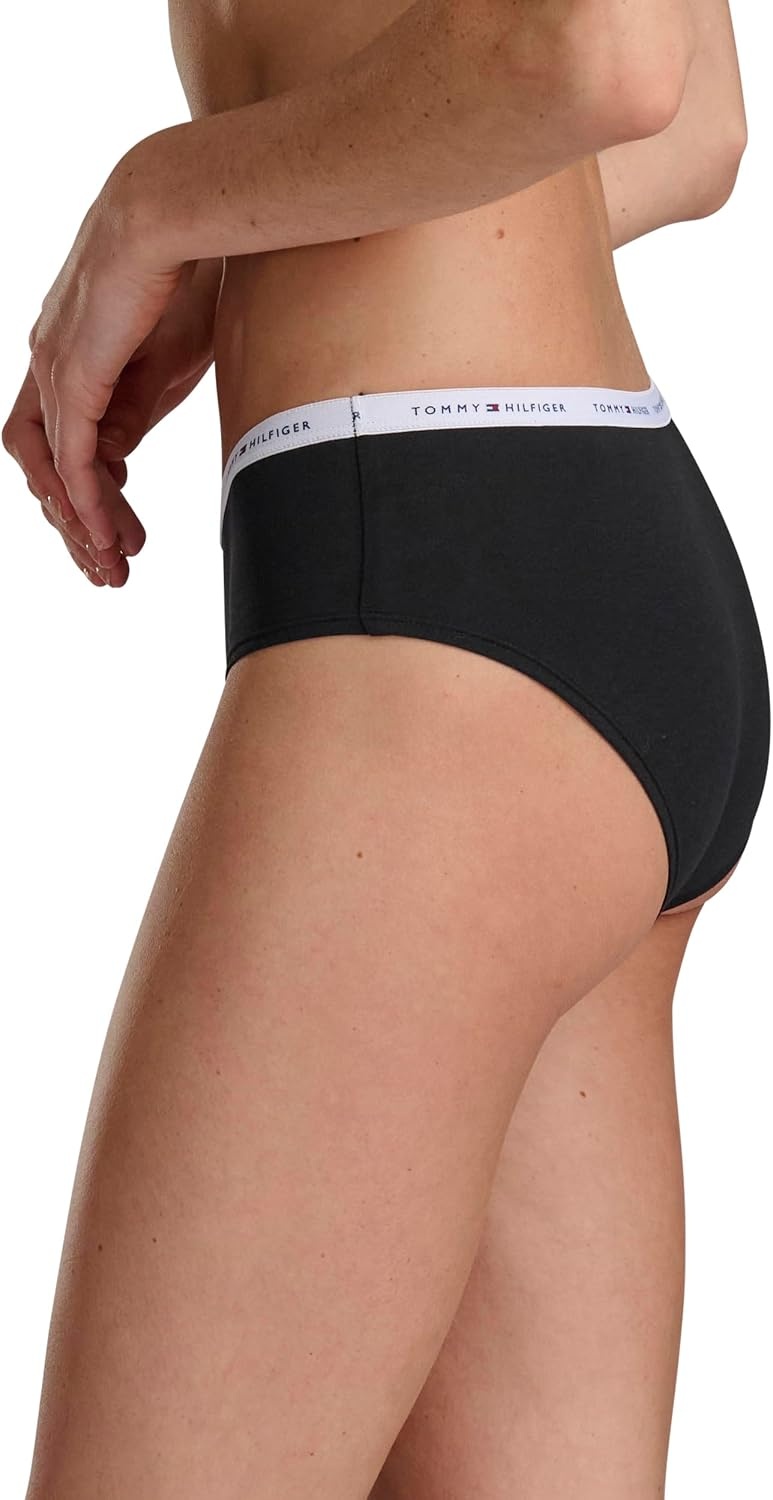 image:imageTommy Hilfiger Womens 5pack Classic Cotton Logo HipsterBlackHeather GreyRedWhiteNavy
