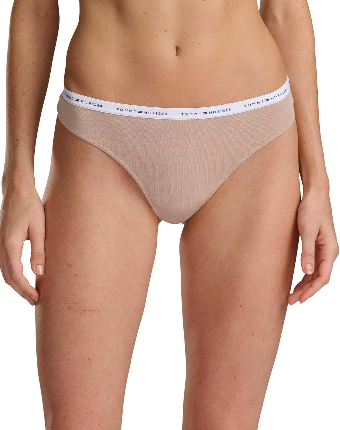 image:imageTommy Hilfiger Womens 5pack Classic Cotton Logo ThongHeather GreyBlackBeigeNavyWhite