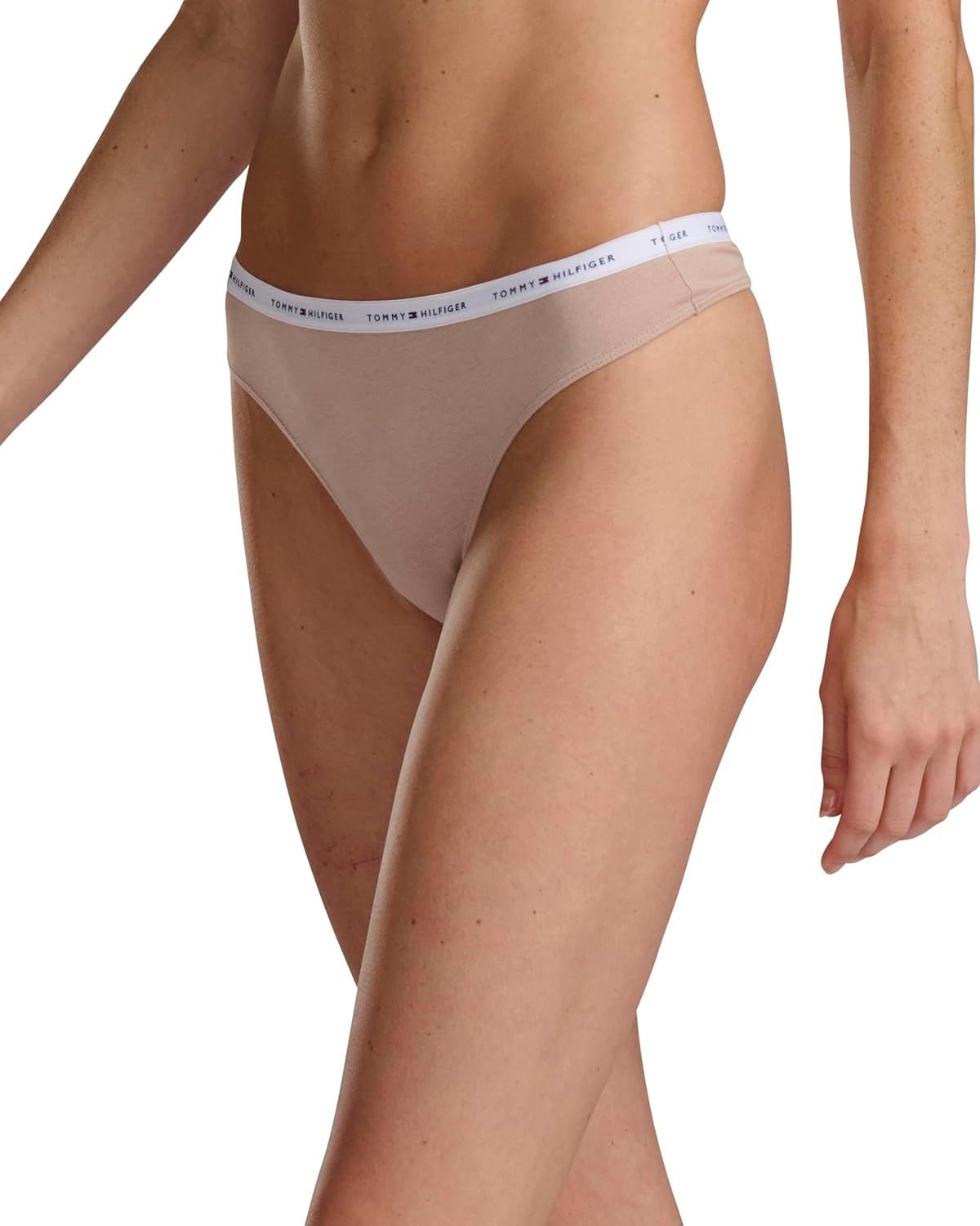 image:imageTommy Hilfiger Womens 5pack Classic Cotton Logo ThongHeather GreyBlackBeigeNavyWhite