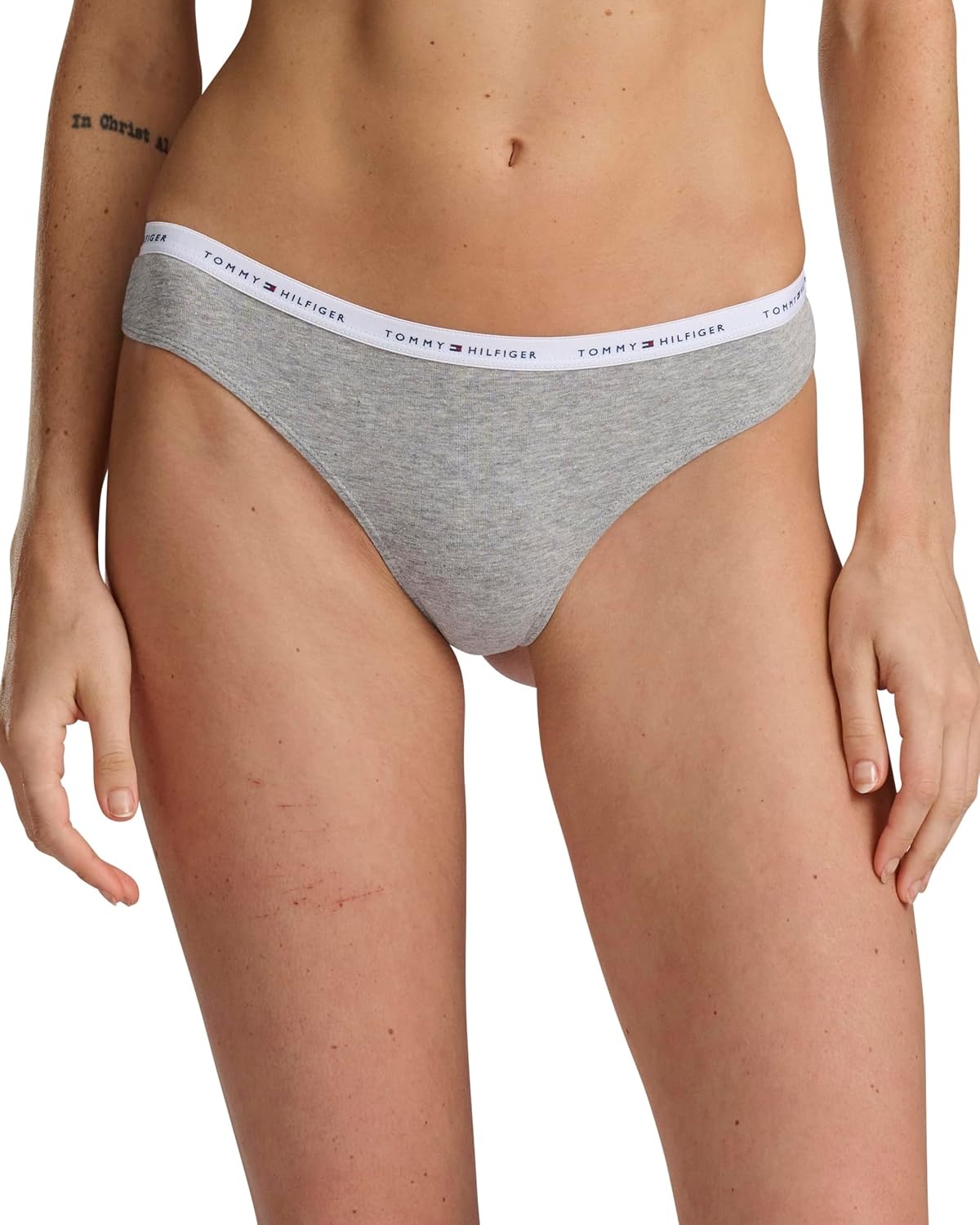 image:imageTommy Hilfiger Womens 5pack Classic Cotton Logo ThongRedNavyWhiteHeather GreyBlack