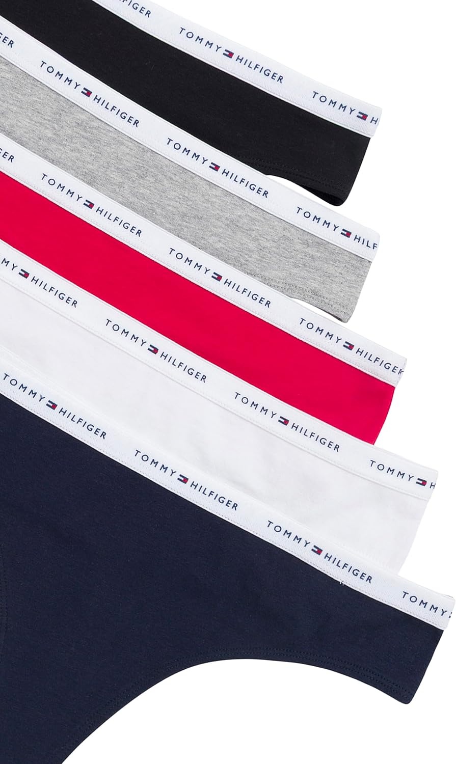 image:imageTommy Hilfiger Womens 5pack Classic Cotton Logo ThongRedNavyWhiteHeather GreyBlack