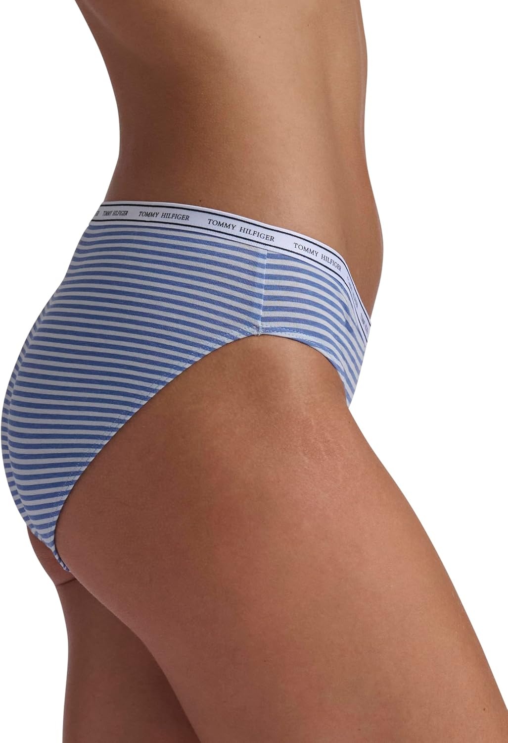 image:imageTommy Hilfiger Womens Classic Cotton Bikini Underwear With Logo Waistband 5packTossed Th Ebb FlowHeather GreyBlackBright WhiteStripe Ebb Flow