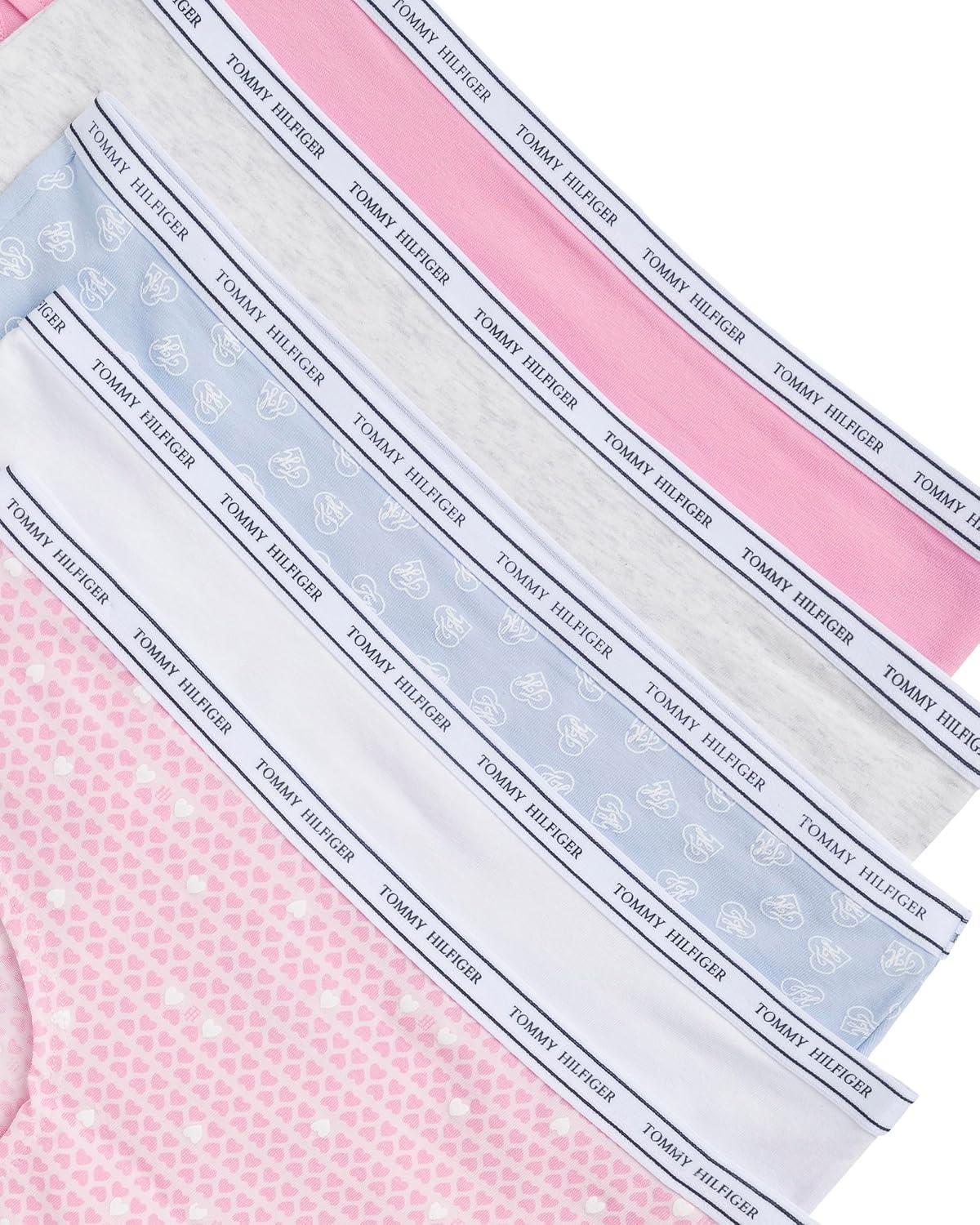 image:imageTommy Hilfiger Womens Classic Cotton Logoband Hipster 5packMini Hearts Cherry BlossomLight Heather GreySweet Blue