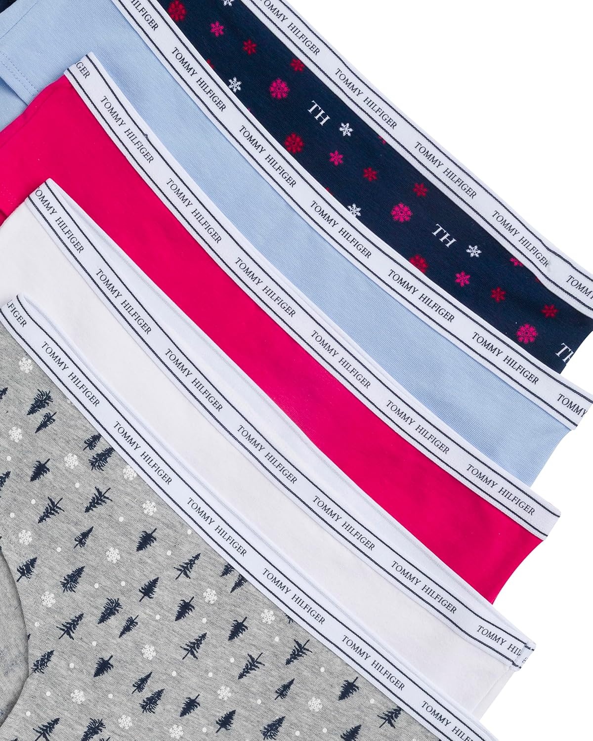 image:imageTommy Hilfiger Womens Classic Cotton Logoband Hipster 5packMini Th Blizzard NavyLove PotionWhiteOpen AirSnowy Forest Heather Grey