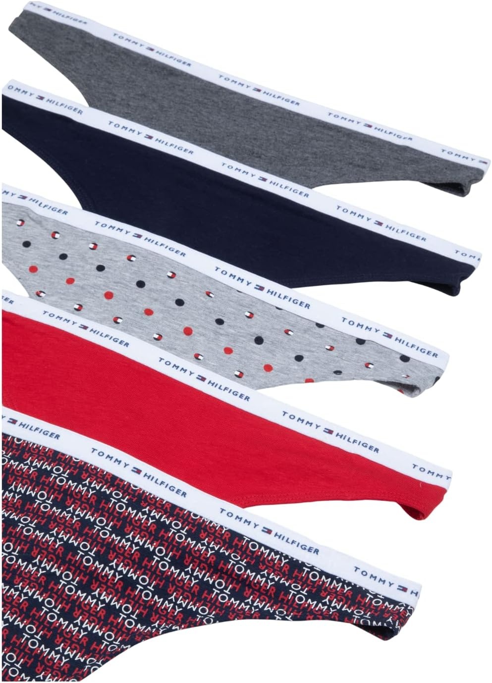 image:imageTommy Hilfiger Womens Classic Cotton Logoband Thong 5 PackAssorted1