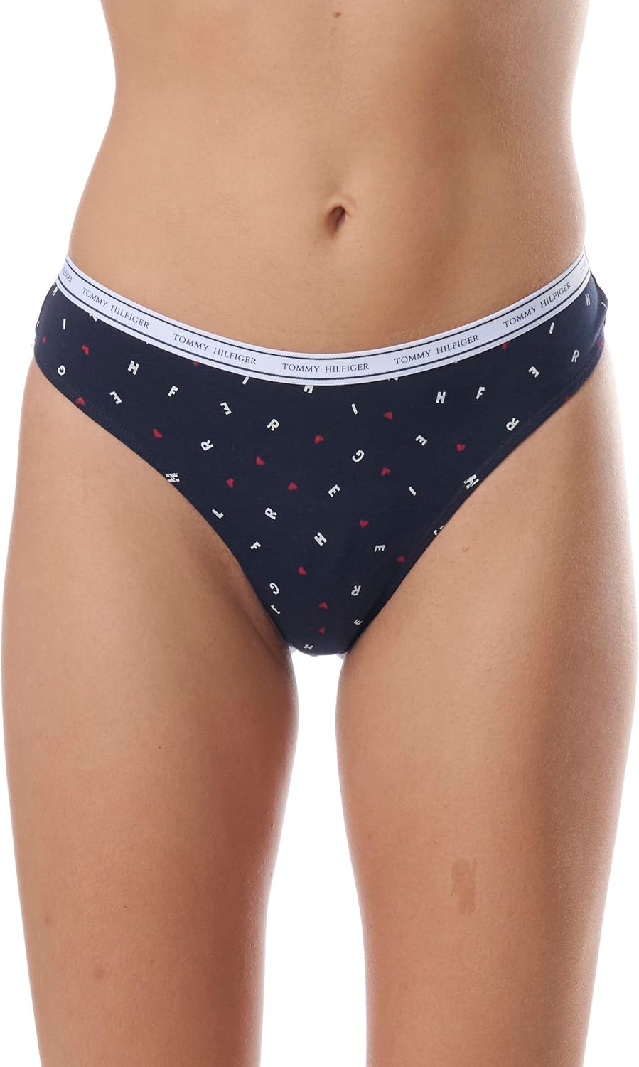 image:imageTommy Hilfiger Womens Classic Cotton Logoband Thong 5 PackTh Heartstoss BrghtwhiteHthrgryTngoredSkycaptThcalli