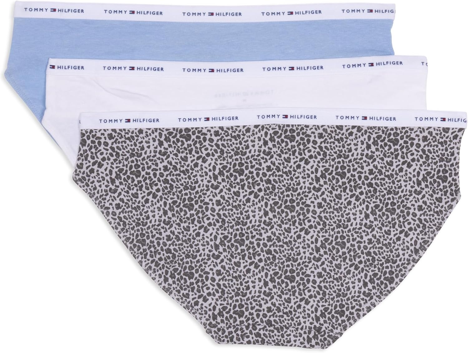 image:imageTommy Hilfiger Womens Cotton Bikini Underwear Panty 3 PackPowder BlueWhite Mini Cheetah