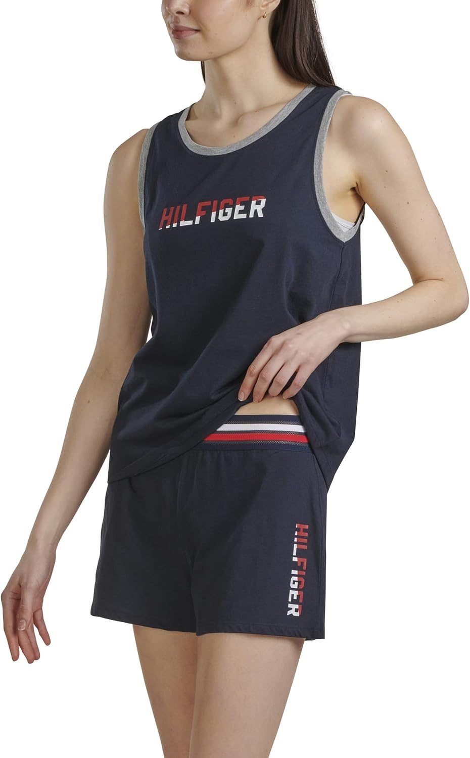 image:imageTommy Hilfiger Womens Cotton Blend Tank Top Pajama Sleep SetNavy Blazer