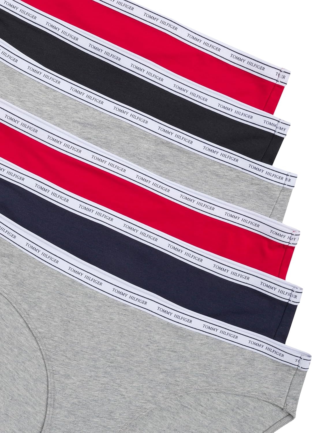 image:imageTommy Hilfiger Womens Cotton Logo Bikini Underwear 6packGreyNavyRedGreyBlackRed