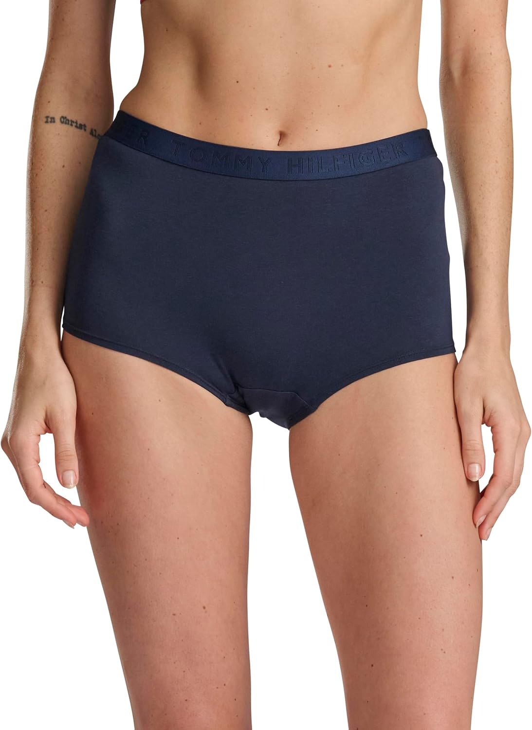 image:imageTommy Hilfiger Womens Logo Waistband Cotton Boyshort 6 PackPinkBeigeNavy