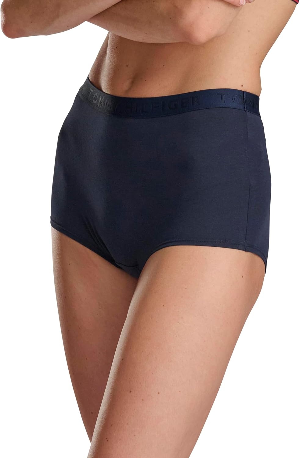 image:imageTommy Hilfiger Womens Logo Waistband Cotton Boyshort 6 PackPinkBeigeNavy