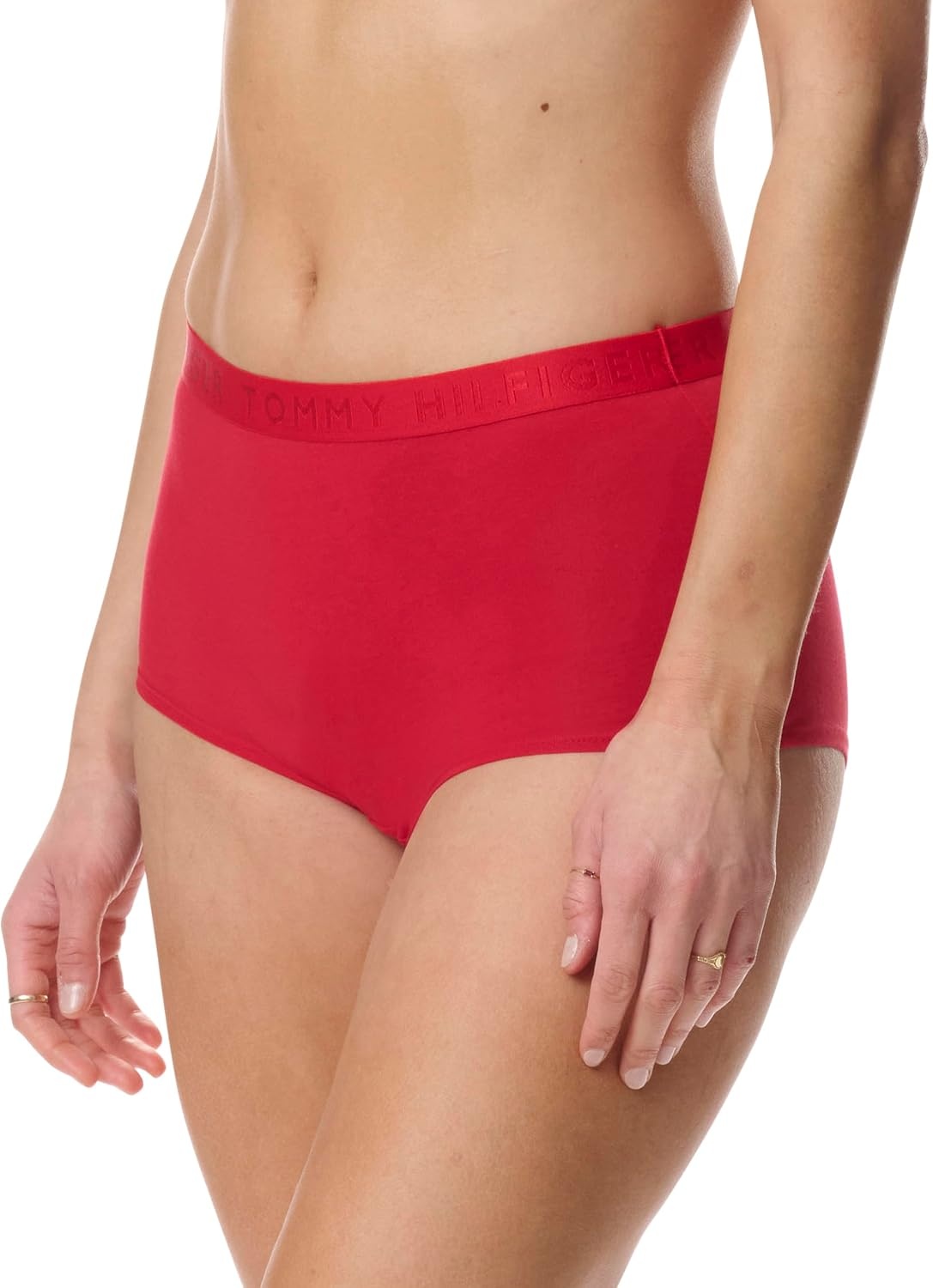 image:imageTommy Hilfiger Womens Logo Waistband Cotton Boyshort 6 PackTango RedHeather GreySky Captain