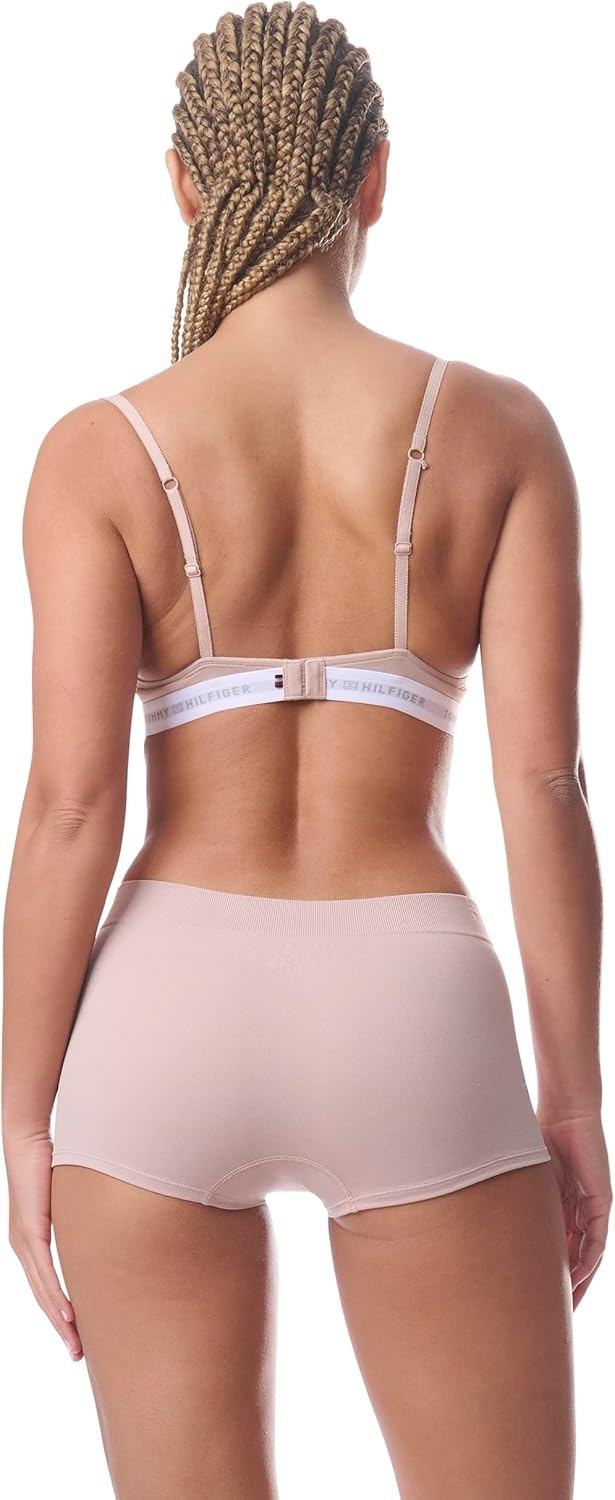 image:imageTommy Hilfiger Womens Seamless Boyshort Underwear 3packBalanced BeigeSparrowBlack