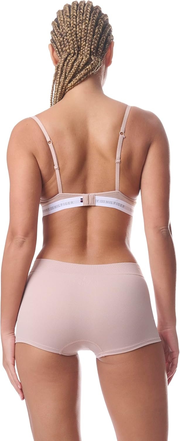 image:imageTommy Hilfiger Womens Seamless Boyshort Underwear With Debossed Logo 3packHydroBalanced BeigeBlack