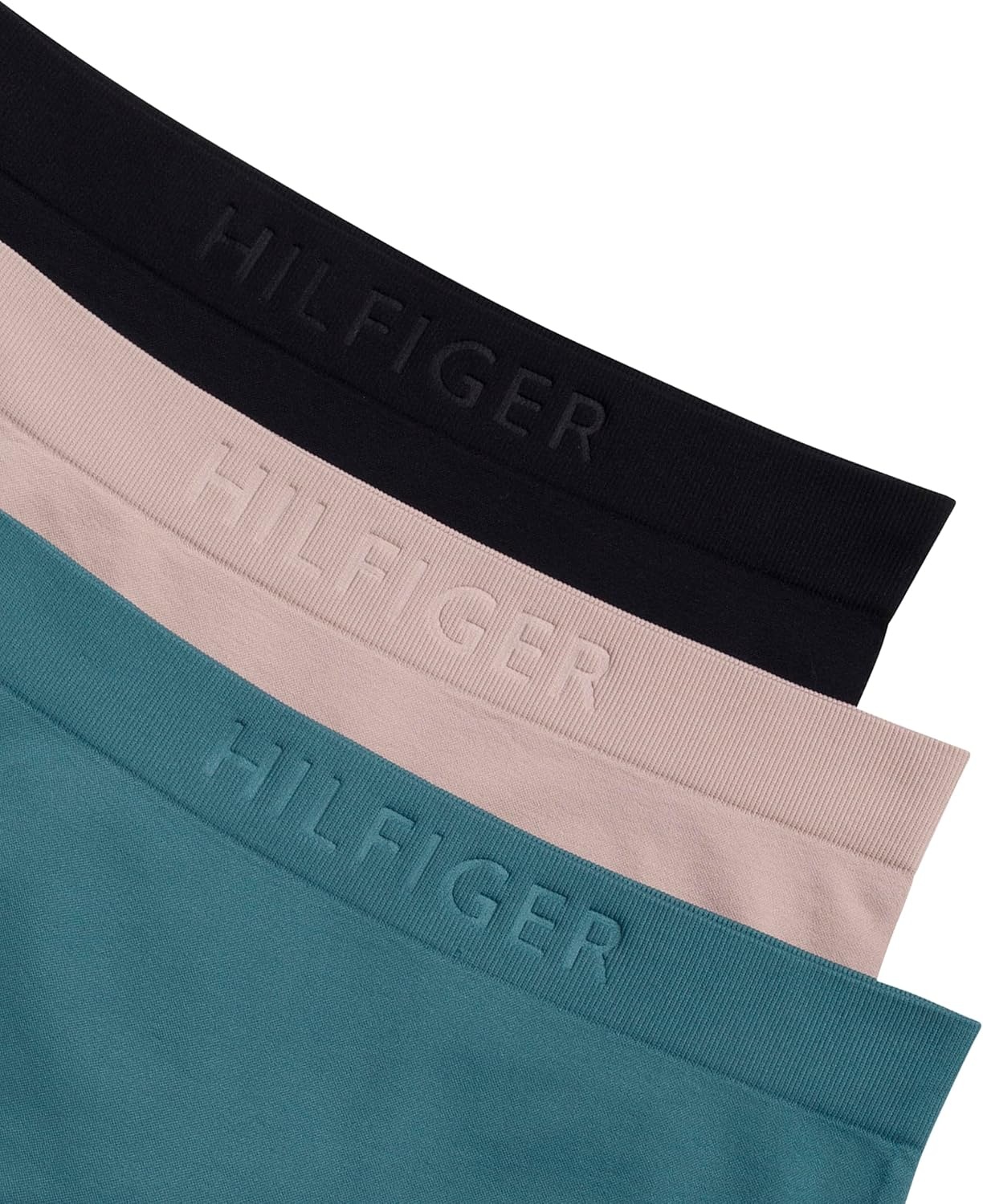 image:imageTommy Hilfiger Womens Seamless Boyshort Underwear With Debossed Logo 3packHydroBalanced BeigeBlack