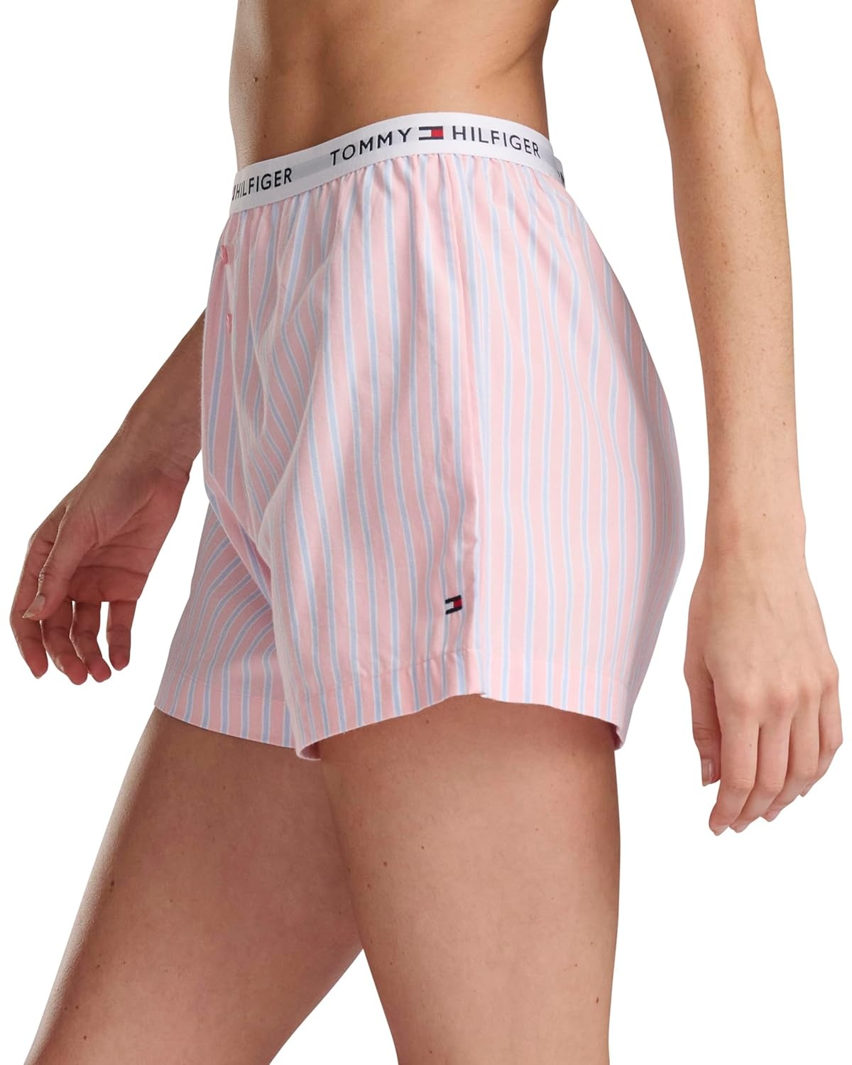 image:imageTommy Hilfiger Womens Woven Boxer Shorts Sweet Blue Stripe SmallBlossom Stripe