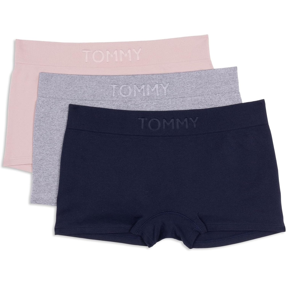 image:imageTommy Hilfiger Womens Seamless Boyshort Underwear 3packSky CaptainHeather GreyBalanced Beige