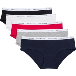Tommy Hilfiger Women’s 5-pack Classic Cotton Logo Hipster(Black/Heather Grey/Red/White/Navy)