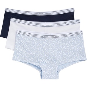 Tommy Hilfiger Women’s Classic Cotton Logoband Boyshort 3-pack(Tiny Tommy Hearts Sweet Blue/White/Navy)