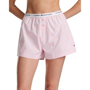 Tommy Hilfiger Women’s Woven Boxer Shorts, Sweet Blue Stripe, Small(Blossom Stripe)