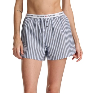 Tommy Hilfiger Women’s Woven Boxer Shorts, Sweet Blue Stripe, Small(Sky Captain Stripe)