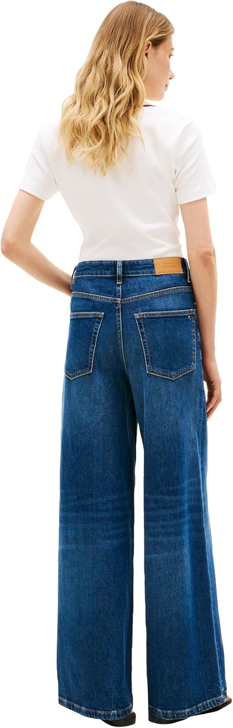 image:imageTommy Hilfiger Womens High Rise Wide Leg Jeans with StretchJet