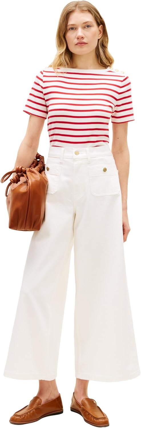 image:imageTommy Hilfiger Womens High Rise Wide Leg Jeans with StretchOptic White