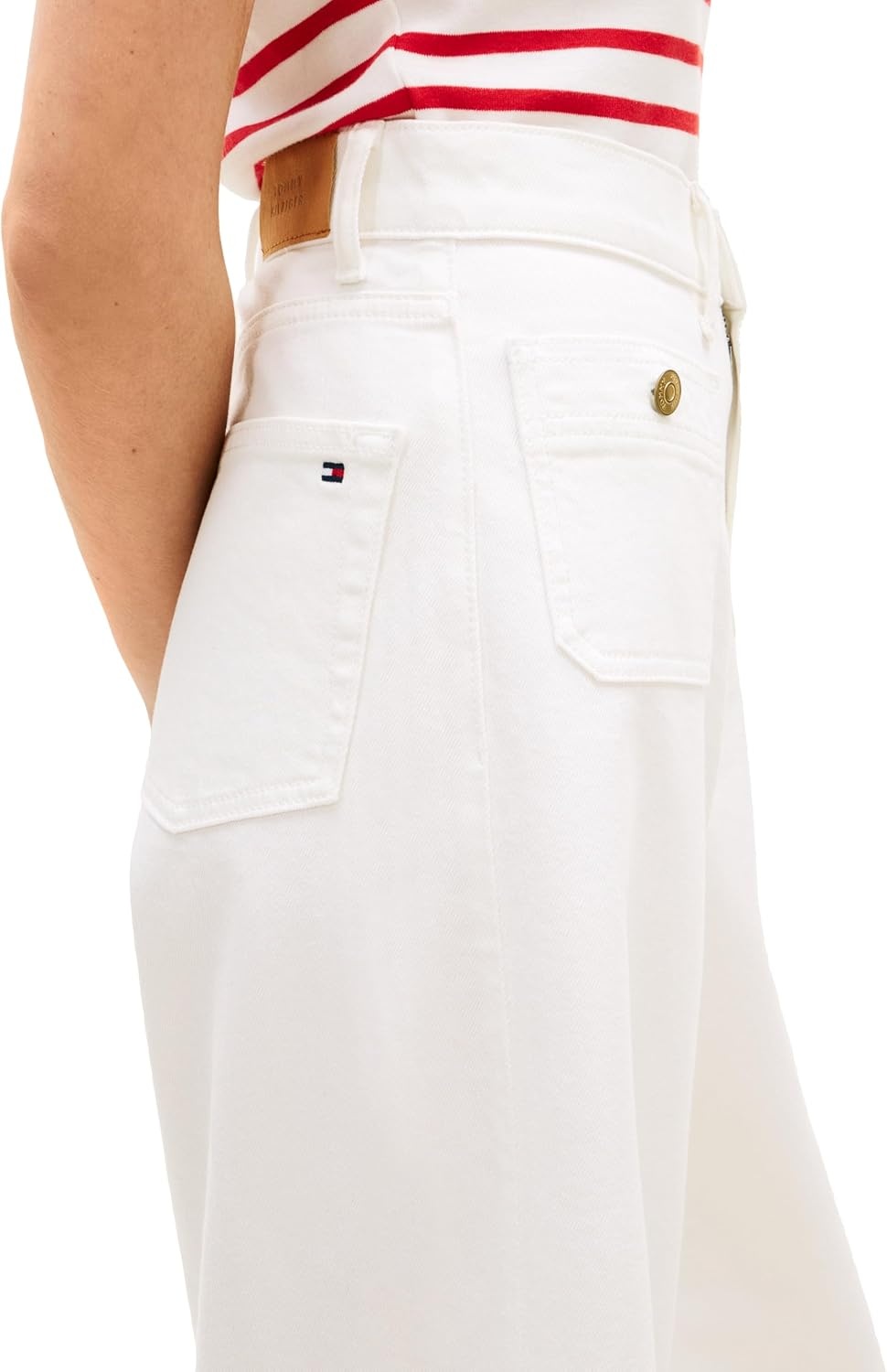 image:imageTommy Hilfiger Womens High Rise Wide Leg Jeans with StretchOptic White
