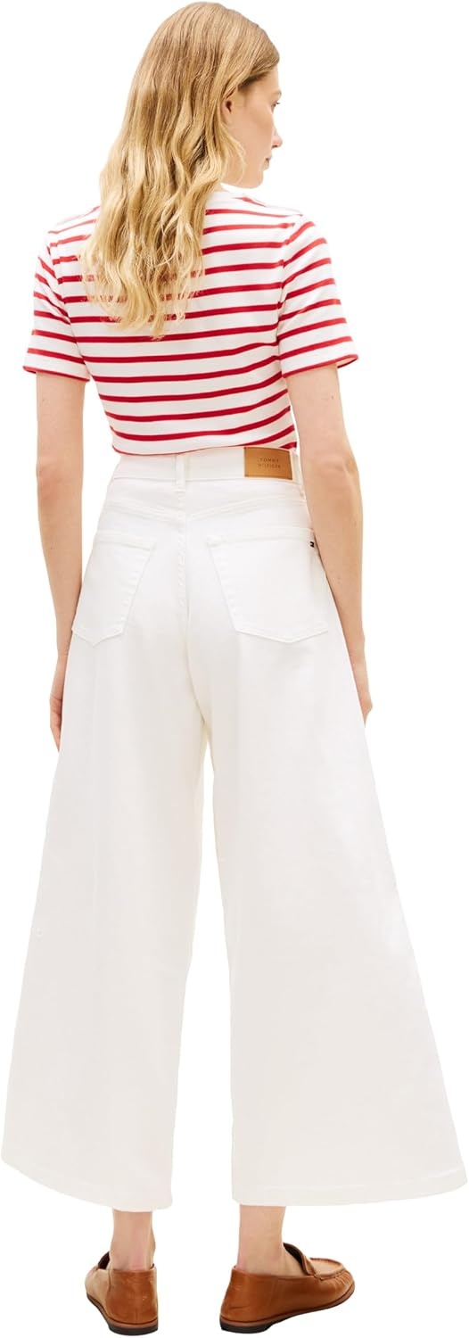 image:imageTommy Hilfiger Womens High Rise Wide Leg Jeans with StretchOptic White