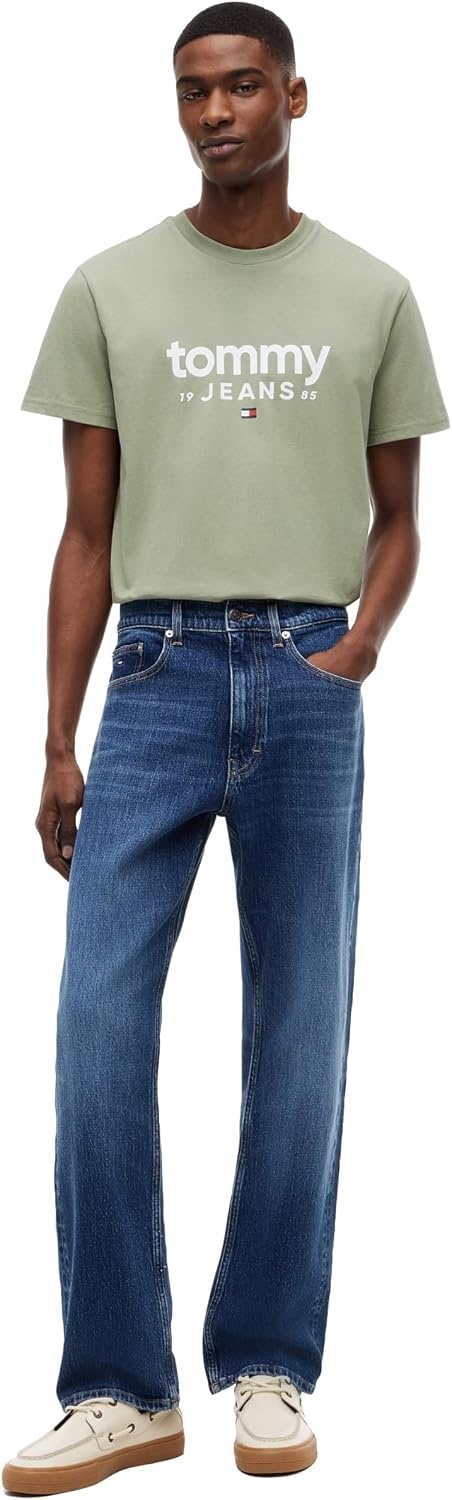 image:imageTommy Jeans Mens Regular Straight Stretch JeansDenim Dark Rinse
