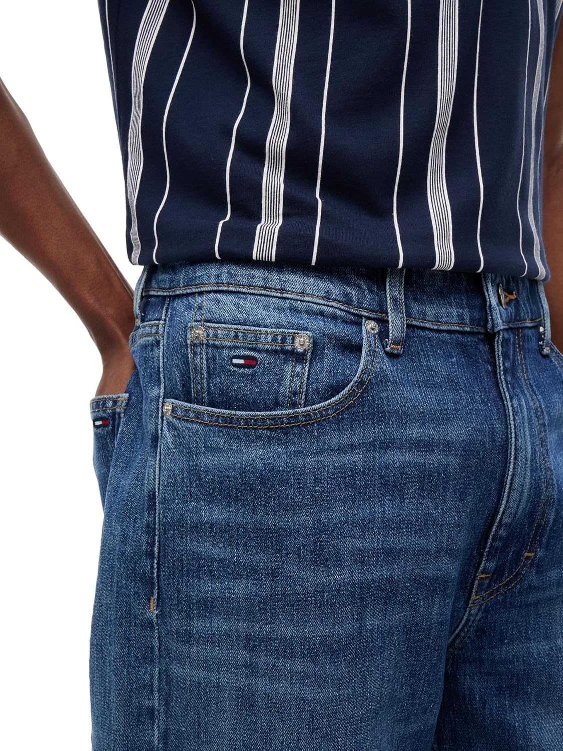 image:imageTommy Jeans Mens Regular Tapered Stretch JeansDenim Mid Blue